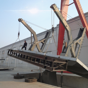 Gravity slide davit