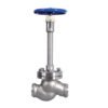 Low-temperature long shaft shut-off valve
